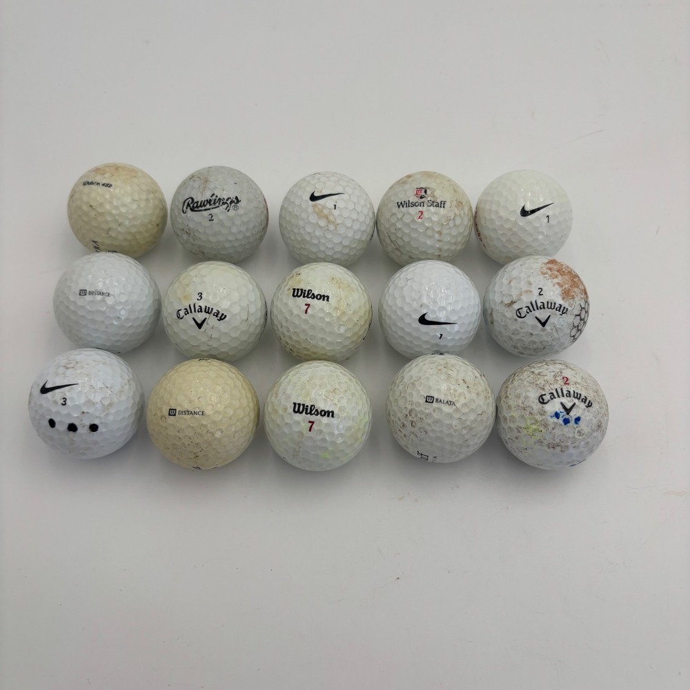 Mixed Golf Balls Lot 15 Count Nike Callaway Wilson White Fair Practice